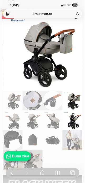 Carucior Krausman nexxo 3 in 1 gri