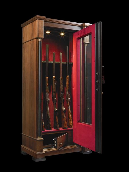 Dulap 12 arme cu vitrina, invelit in lemn masiv, Imperial