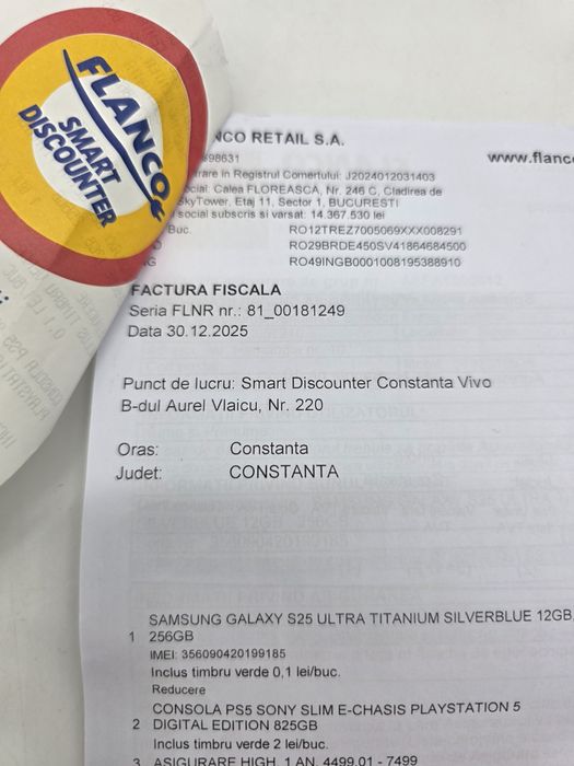 Samsung Galaxy S25 Ultra, 256GB, FACTURA + GARANTIE, nou, NEACTIVAT