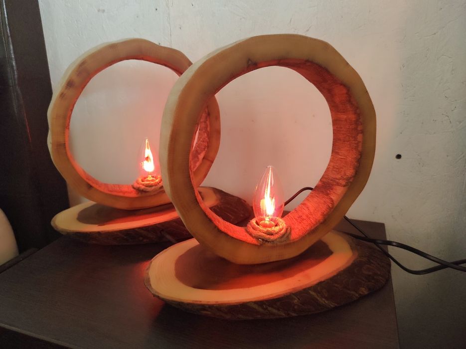 Нощни лампи . Лампи от дърво. Настолни лампи