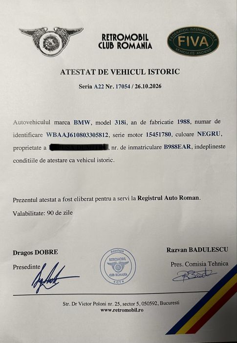 BMW E30 318i ATESTATĂ ISTORIC 1.8 benzină 1988 Automat DOAR 38.000 KM ca nouă