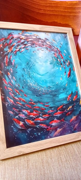 Изкуство с Весела Котка на Платно -Ретро Постер 30см./40 см.