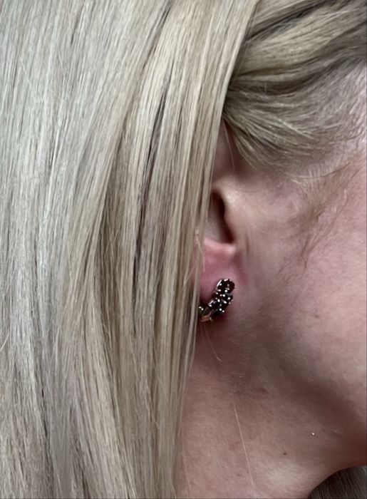 Сребърни обеци 925 с топаз и с рубини от личната ми колекция