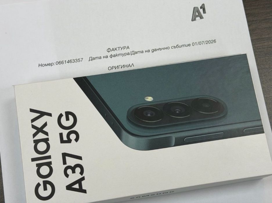 ЗАПЕЧАТАН 128GB Samsung A37 5G Battery Гаранция A1 2028г. Grey Green  GreyGreen