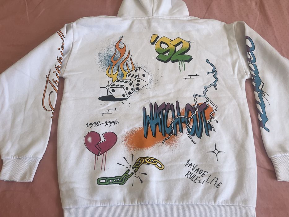 Hanorac alb cu desene