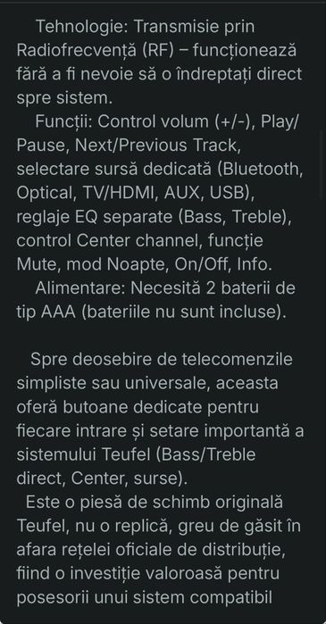 Telecomanda Teufel