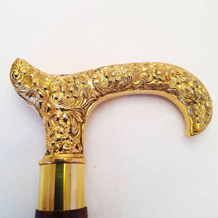 Първокласни бастуни с бронзови дръжки и тиково дърво