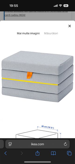 Saltea pliabila camping IKEA Slakt 193x62