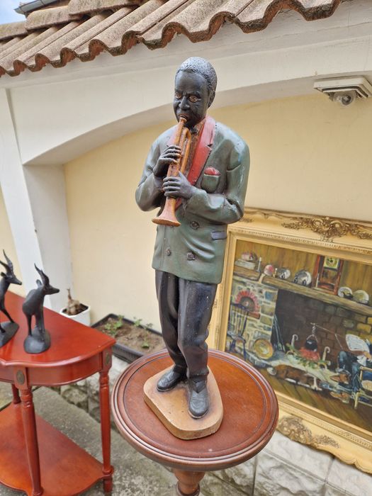 Чудесна антикварна колекционерска холандска фигура  статуетка музикант