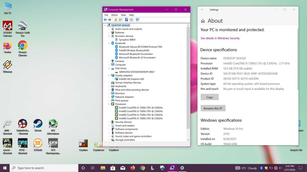 Ultrabook slim Thinkpad 14" i5 12GB 256GB tast.iluminata 1.3Kg