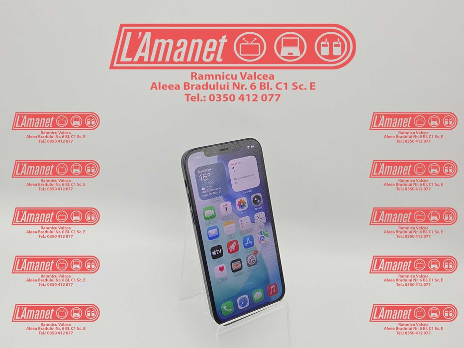 iPhone 12 Black 64GB Neverlocked Stare Foarte Buna Bateria 100% FullBox