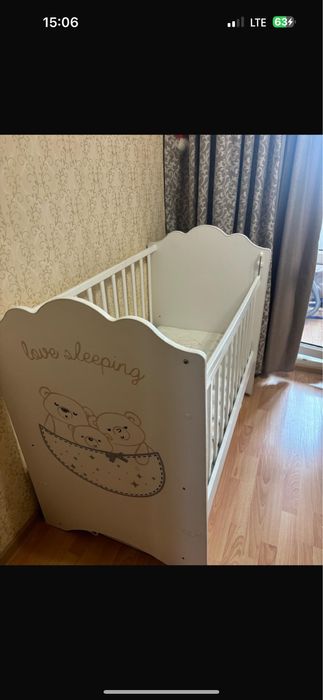 Детский кровать с матрацом