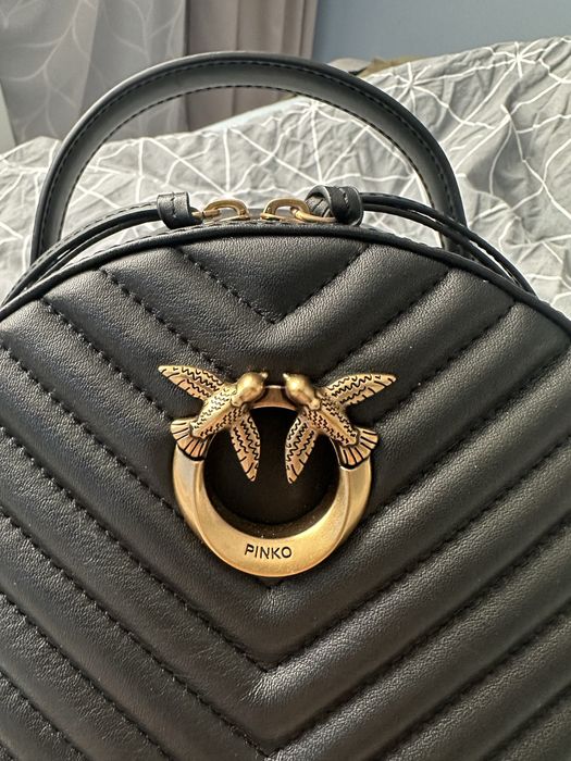 Pinko Love chevron leather backpack