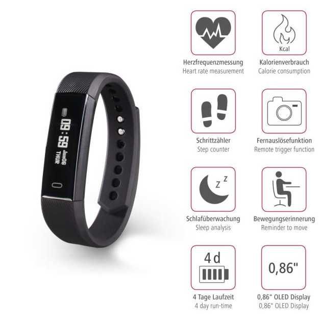 Смарт гривна Hama - Fit Track 1900,отлична