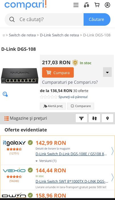 Switch Gigabit D-Link DGS-108 8 port