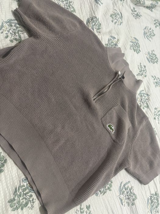 топ Lacoste / crop knit zip polo