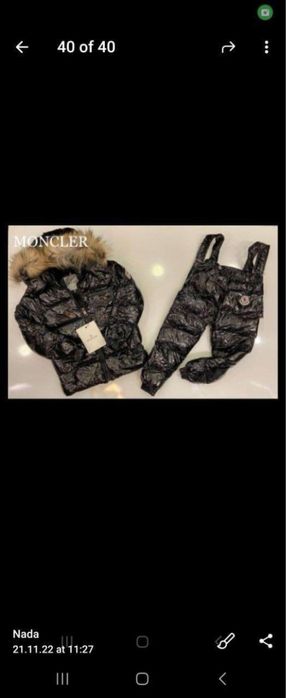 Costum ski copii geaca din blana naturala