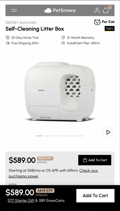 Litiera pisica  automata PetSnowy + cadou rezerve  loc joaca geanta tr