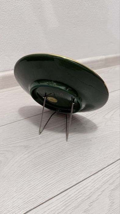 Farfurie decorativă din ceramică italiană – Mozaic Ravenna cu foiță de aur 24K