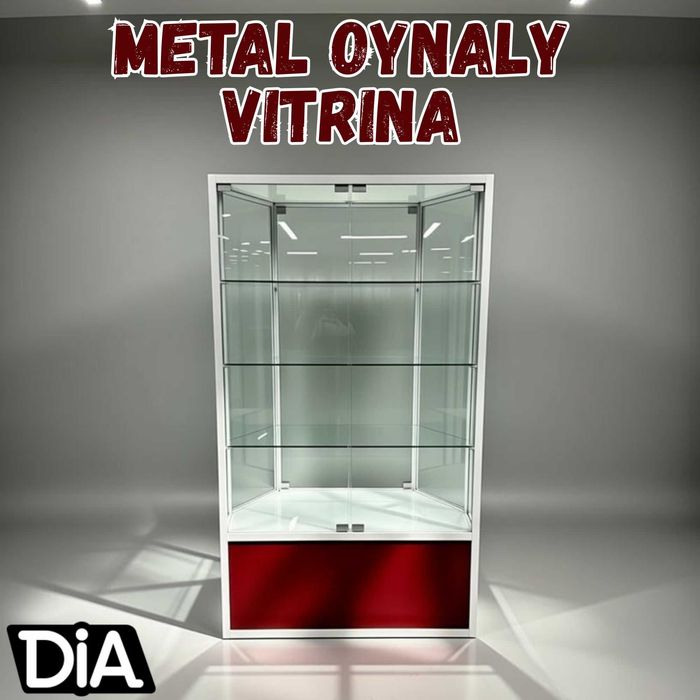 Витрина, стеклянная, metal oynaly vitrina