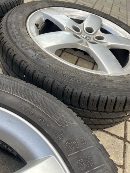 Jante aliaj si cauciucuri vara Peugeot 407 215/55/R17