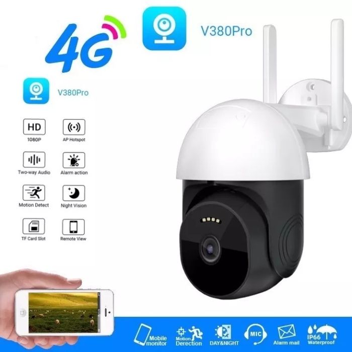 Камера в 380 про подключение 4G поворотная IP-камера наблюдения PTZ outdoor dome camera kamera SIM: 41 у.е. -