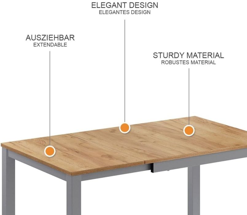 Разтегателна маса с метална конструкция 7533