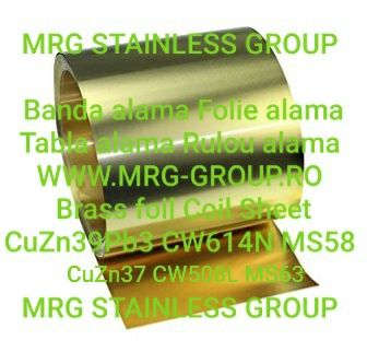 Banda alama stare moale semidura tabla CuZn37 CW508L MS63 inox cupru