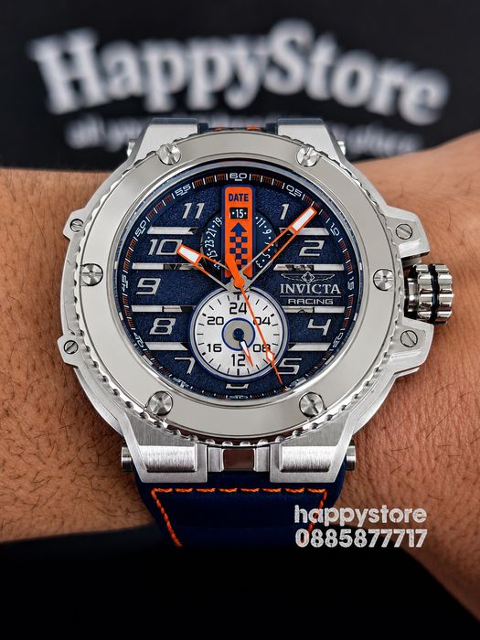 INVICTA Racing Downforce silver/blue 56 mm, Инвикта нов ръчен часовник