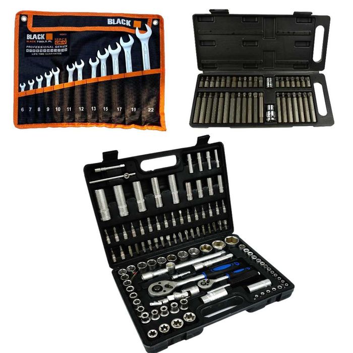 Trusa scule 108 piese + set 12 chei fixe 6-22mm + trusa biti 40 piese