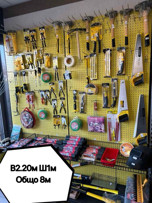 Стрлажи, витрини, оборудване за железария!