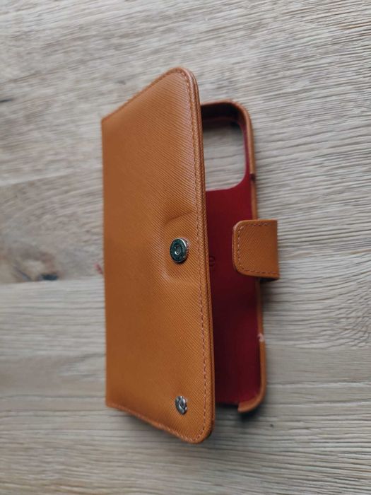 Husa Iphone 17 Pro Max - NOREVE - Orange Vibrant - leather wallet case