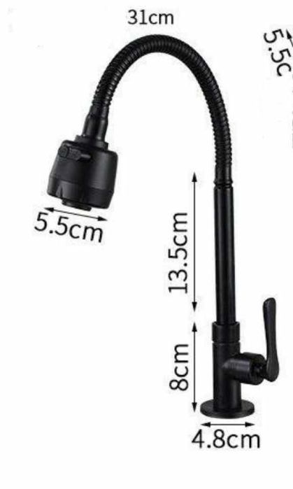 Кухненски смесител , стил и красота в  черно САМО ЗА СТУДЕНА ВОДА