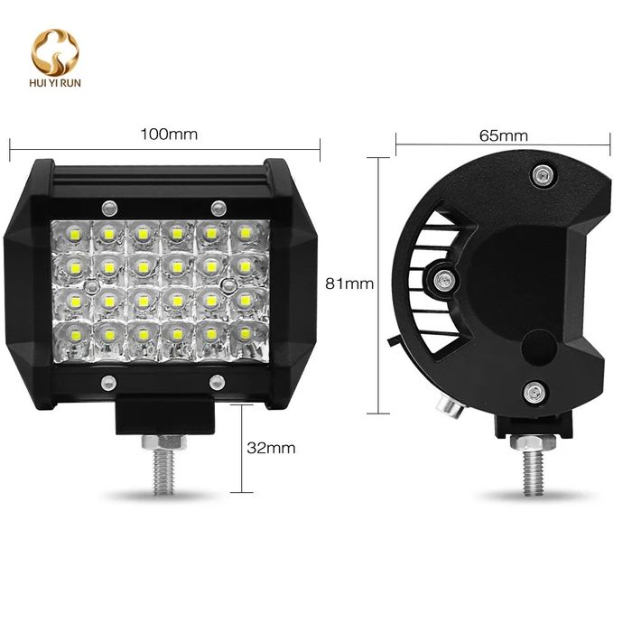 72W LED Фарове с Окабеляване Реле и Бутон Диодни Фарове с Кабели