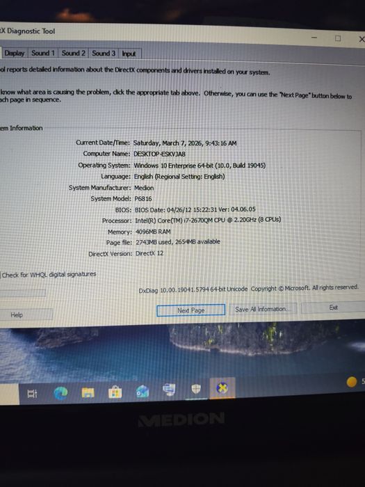 Medion Akoya P6816 i7 gen2