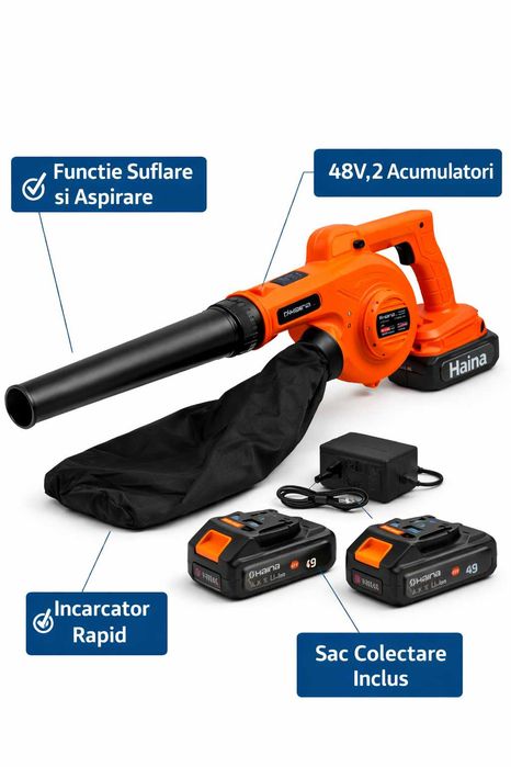 Suflanta Frunze Haina 48V 2 Acumulatori