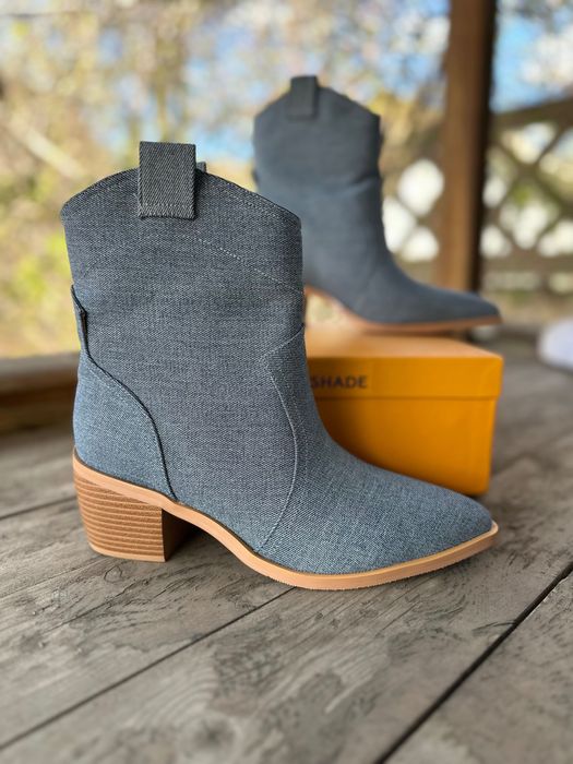 сапоги казаки джинсовые