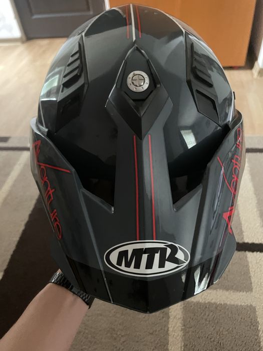 CASCA Aventure MTR SX-1 ALB GRI ROSU(moto,atv)