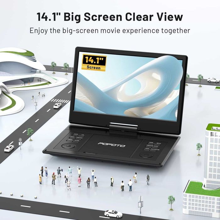 POFOTO 15.7" преносим DVD плейър