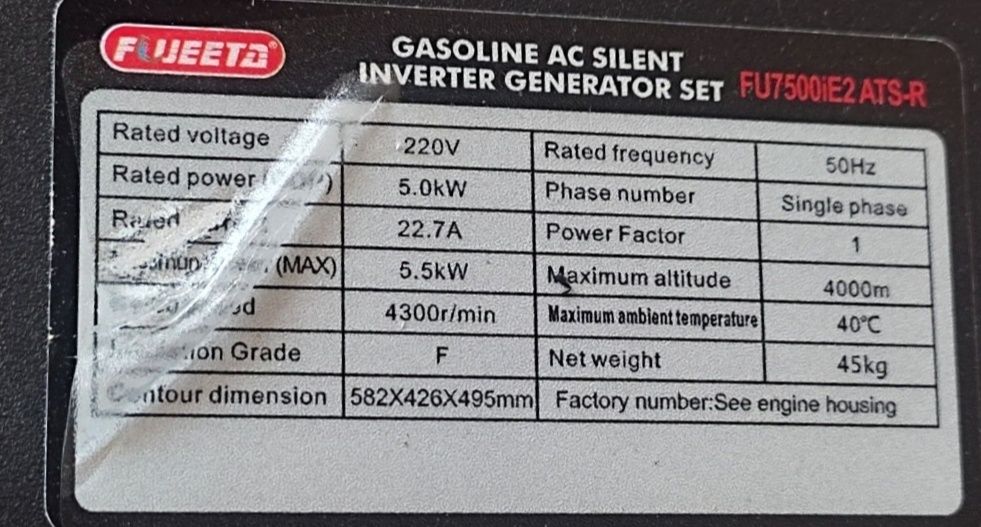 Inverterli generator Fujeeta+avr 5,5kv