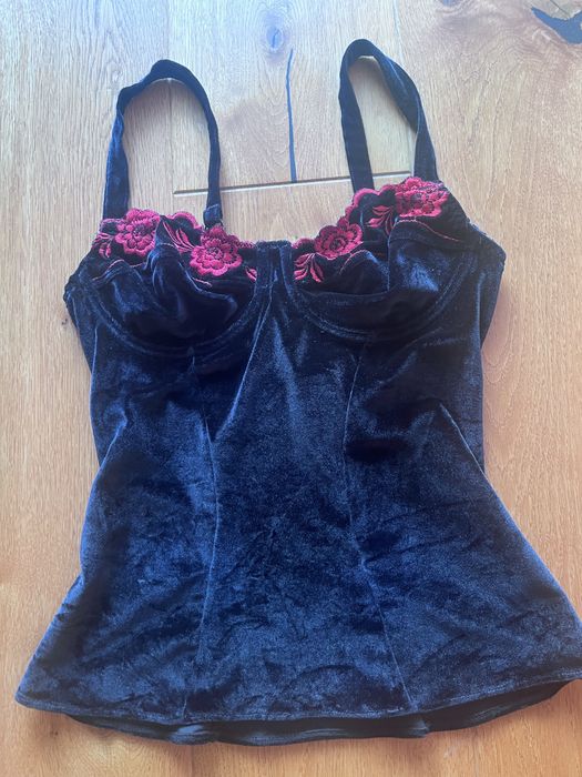 Top catifea, negru marime s