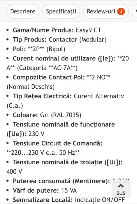 Vand contactor Schneider Easy9 20A