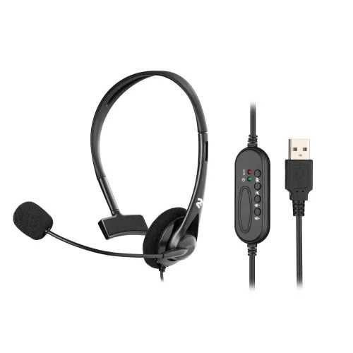 Гарнитура ПК моно On-ear 2E CH11 USB, omni-mic, 2м, черный