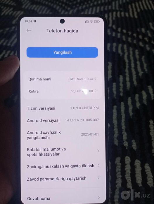 Remdi note 13 pro 5 j sotiladi