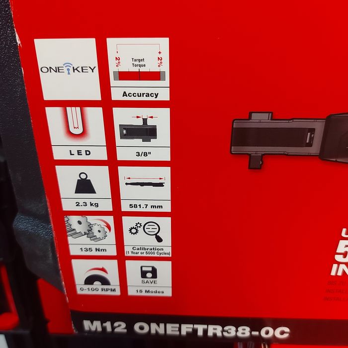 ПРОМОЦИЯ.Акумулаторен динамометричен ключ Milwaukee M12 ONEFTR38-0C