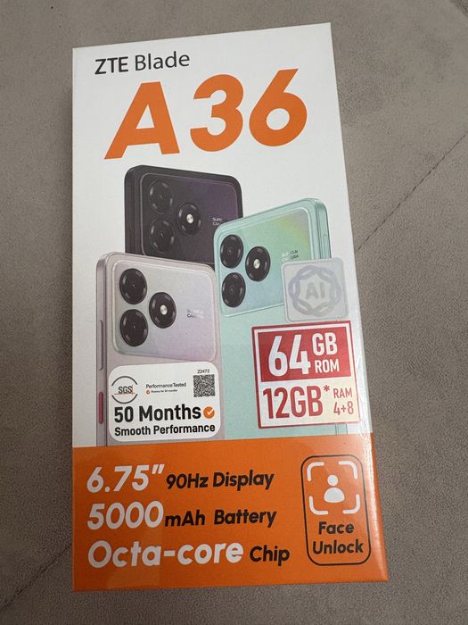 Продам zte a36 новый. Запечатанный в коробке.