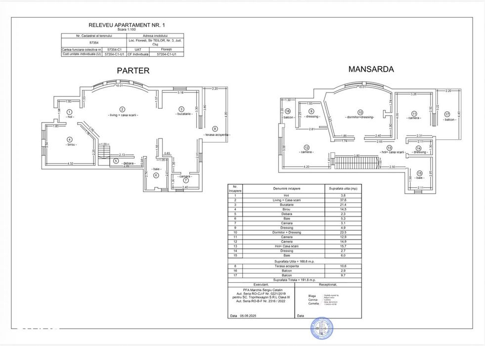 Vand duplex situat pe str.Teilor, Floresti, Jud.Cluj