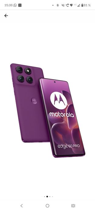 Telefon mobil Motorola Edge 60 Pro, Dual SIM, 512GB, 12GB RAM, 5G, Pantone Sparkling Grape