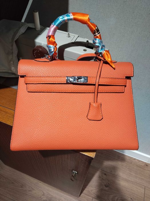 Сумка Гермес оранжевого цвета