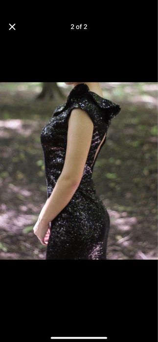 Черна бална рокля на пайети